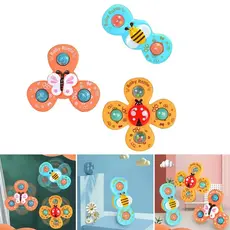 Kit 3 Brinquedo Sensorial Infantil - Ventosa Gira Spinner Estimulação Visual e Aprendizado
