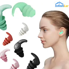 Tampão de Ouvido 3 Camadas Antiruído Anatômico Par Protetor Auricular para Dormir Estudar Nadar Trabalho Silencioso