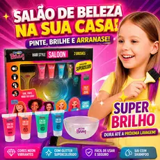 Kit Mechas Coloridas Chapinha Infantil Pinta Cabelo Colorido Presente Menina Sai com Água Criança