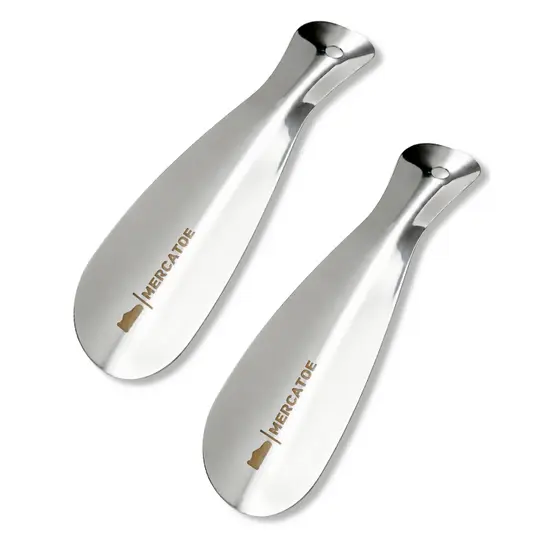 Calçador Calçadeira de Calçados PREMIUM de 19cm BULL MERCATOE em Aço Inox para Sapatos Tênis Sandálias