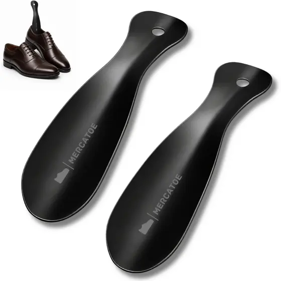 Calçadeira Calçador de Sapatos 19cm Aço Inox PREMIUM MERCATOE BULL para Sapatos Tênis Sandálias - Mercatoe
