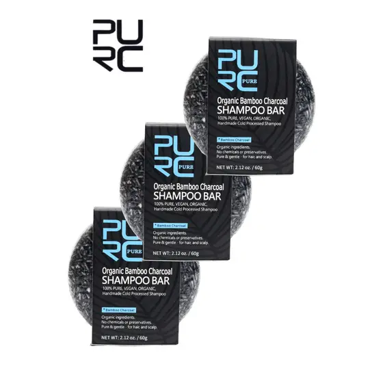 Kit 3x PURC Pure Hair OU Polygonum Multiflorum Shampoo em Barra Cabelos Grisalhos Original LocRoyal