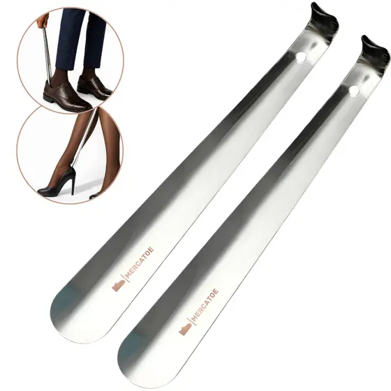 Calçadeira 38cm Aço Inox para Sapatos | Sandálias | Tênis - Idosos Obesos Grávidas MERCATOE SIMPLE
