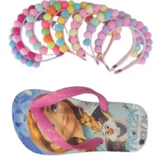 Chinelo infantil feminina da patrulha , frozem e da miney ,mais tiara infantil . kit 2 em 1 para sua filha , lançamento