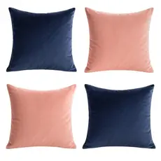 Kit 4 Capas Almofadas Decorativas 43x43cm Velveteen Macio Zíper Embutido Lavável Estampada e Lisa