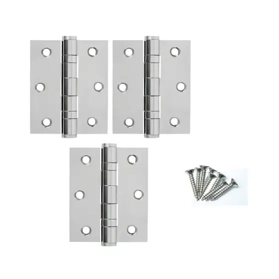 KIT 3-12 Dobradiças De Aço Inoxidável N-304 Reforçada para Porta e Janela UNIFY