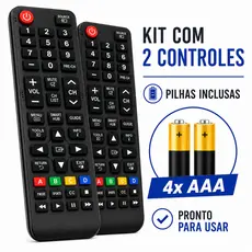Kit Controle Remoto Compatível Samsung Smart TV LCD LED 4K + Pilhas AAA Envio Imediato