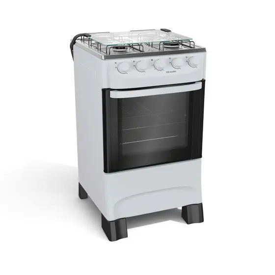 Fogão Mueller 4 Bocas Mesa de Inox Branco Acendimento Manual - MFI4BA