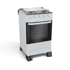 Fogão Mueller 4 Bocas Mesa de Inox Branco Acendimento Manual - MFI4BA