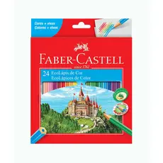 Faber-Castell Lápis 24 Cores Original EcoLápis Sextavado – Material Escolar e Desenho Profissional