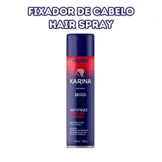 Hair Spray Karina Fixação Normal 400ml- Antifrizz, Brilho, 12h de Fixação, Uso Diário e Profissional