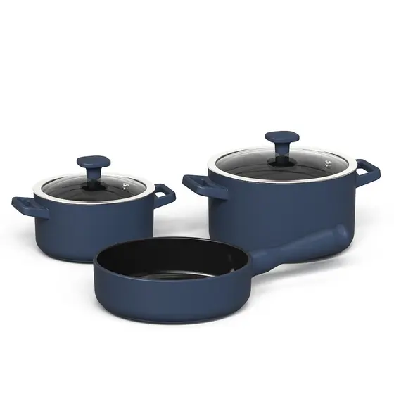 Jogo De Panelas  Aura 3 Pcs - Indigo