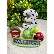 Vela Aniversário  Infantil Personalizada em Biscuit fazendinha
