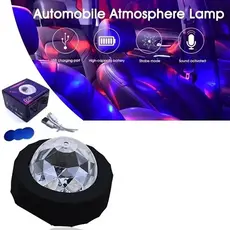 Mini Strobo Carro Giratório Luminária Led RGB D36 Portátil USB Controle De Voz Som Pronta Entrega