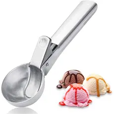 Colher Concha Pegador De Sorvete Inox Bola Com Ejetor Profissional