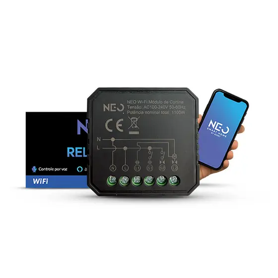 Modulo Interruptor Cortina Persiana Rele Inteligente Wifi Zigbee 1, 2 ,3 4 Canal Bivolt Neo Avant