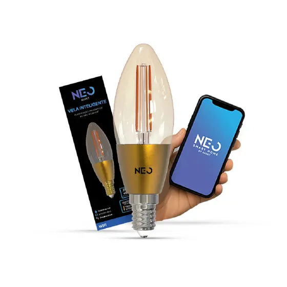 Kit Lâmpadas LED Vela Smart E27 Wi-Fi Avant Neo 4W e 5W Inteligente