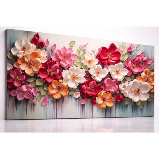 Quadro Decorativo Mosaico Pintura Aquarela Flor Colorida Luxo Abstrato