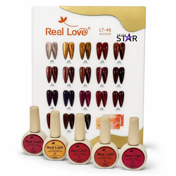 Kit 5 Esmalte  Olho de Gato Brilhante 10ml - Real Love