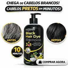 Shampoo Tonalizante Black Hair Dye 3 em 1 – Tonalizante Preto, Brilho e Maciez
