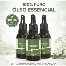 Óleo Essencial De Melaleuca 100% Puro 30ml Contra Micose Acne