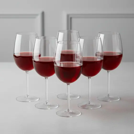 Taças de Acrílico Cristal PREMIUM 6 Peças Taças de Vinho Acrilico 600ml Taça Vinho Elegante