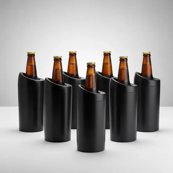 Porta Garrafa Térmico 600ml Parede Dupla Plástico Resistente Camisinha de Cerveja Kit 6pçs