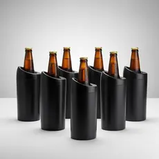 Porta Garrafa Térmico 600ml Parede Dupla Plástico Resistente Camisinha de Cerveja Kit 6pçs