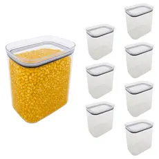 08 Potes Herméticos Acrílico GRANDE 1,5L Pote Mantimento Acrílico Potes herméticos Porta Mantimentos
