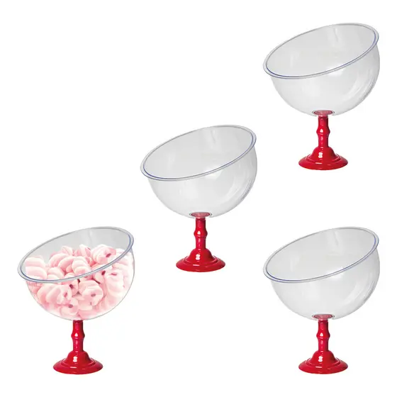 4 Taças Baleiro 450ml Premium Bomboniere Acrílico Elegante Expositor de Balas