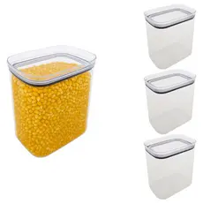 04 Potes Herméticos Acrílico Grande 1,5L Pote Mantimento Acrílico Premium