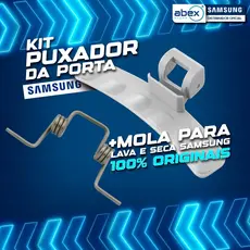 Puxador Porta E Mola Lavadora E Lava E Seca Samsung WD11M WD10M WD106 WD8854 DC64-01524A Original