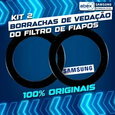 Kit 2 Borrachas De Vedação Filtro de Fiapos Lava Seca Samsung Ecobubble 8kg 10kg 11kg 13kg Original