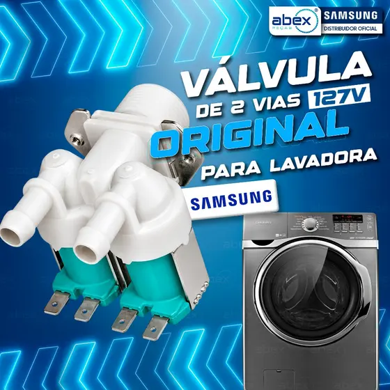 Válvula De 2 Vias Lavadora Samsung 127v DC62-00024N WF106 WW10J WW11J WW85J Novo Com NF Original