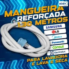Mangueira Entrada Agua Máquina De Lavar Universal Brastemp, Eletrolux, Consul, LG 1,30m Entrada 3/4