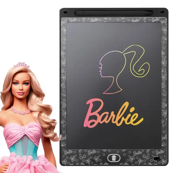 Lousa Mágica LED barbie preta tablet LCD infantil + caneta educativa menina qualidade premium
