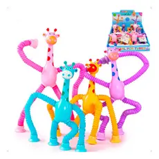 Brinquedo Girafa Estica Gruda Led Infantil Bebê Didático Sensorial Tubo Brinquedo Neon