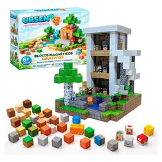 Kit 200 Peças Blocos Magnéticos Infantil Cenários Criativos Educativo Blocos Imã Construção
