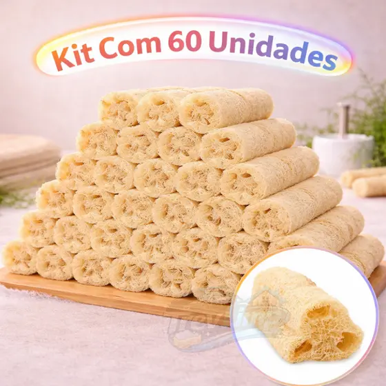 Esponja Vegetal Ecológica para Banho | 100% Natural e Biodegradável  Esfoliação Segura  60 Unidades