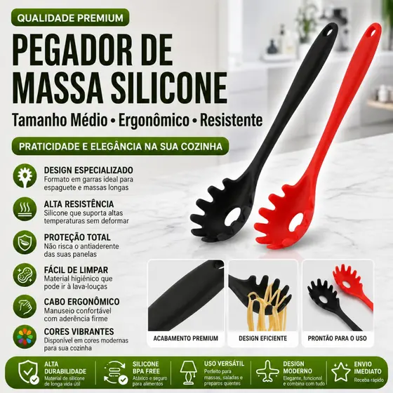 PEGADOR de MASSA /Macarrão Silicone Tamnho Médio