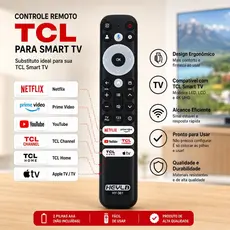 Controle Remoto TCL para SMART TV LED LCD / NETFLIX, GLOBOPLAY, YOUTUBE, PRIME VIDEO, TCL, DISNEY+