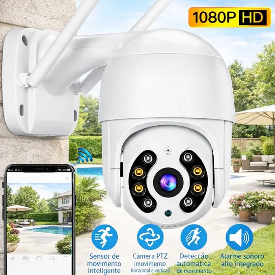 Câmera Segurança Wifi Smart ICSEE A8 Externa Hd Sensor De Movimento Ptz Speed Dome a Prova Agua Zoom