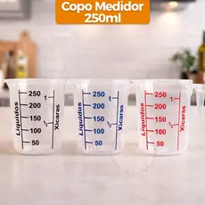 Jarra De Medida 250ml Dosador Para Líquidos Alimentos Copo Medidor Cozinha 1 Ou 2 Unidades Culinária