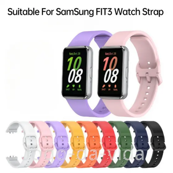 Pulseira para Samsung Galaxy Fit 3 Sm-R 390 pulseira de silicone de cor de metal pulseira inteligente pulseira de liberação rápida DK store