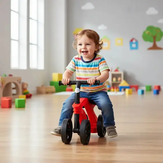 Bicicleta Equilibrio Infantil Sem Pedal 4 Rodas Balance Bike Andador Bebe Estabilidade Treino Motor