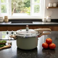 Panela Pressao Max Chef Wood Inducao 4 2 Litros Cinza Cozimento Rapido Seguranca Madeira Cooktop