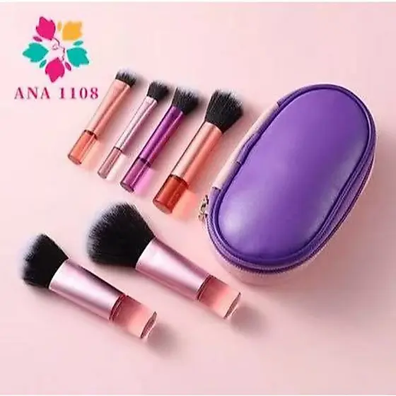 ANA1108 Kit 10 mini pincéis para Maquiagem com estojo bolsa para viagem-312-097