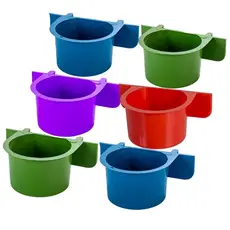 Kit 6 unidades Comedouro Com Aba Lateral para Gaiola - Passaros / Aves