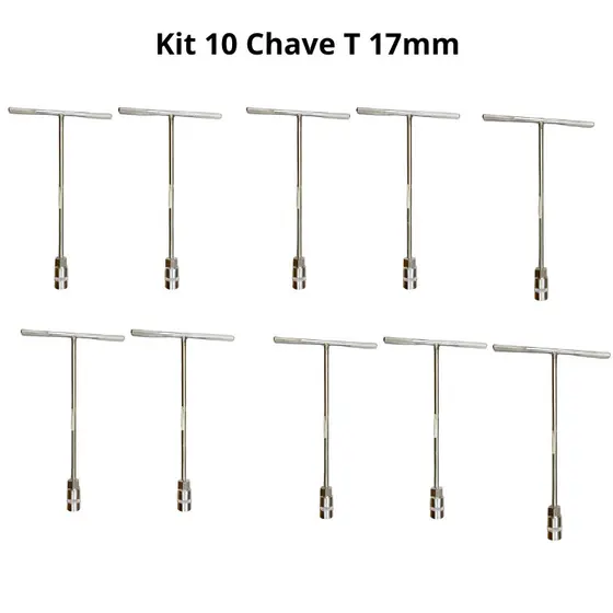Kit de Ferramentas | Chave T 17 mm e 10 Unidades de Alta Qualidade