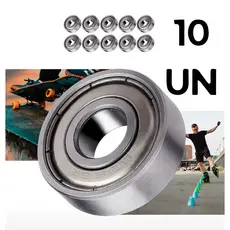 Kit 5 Rolamentos 608 ZZ Patinete Patins LongBoard Skate Blindado Semiprofissional 8X22X7mm
